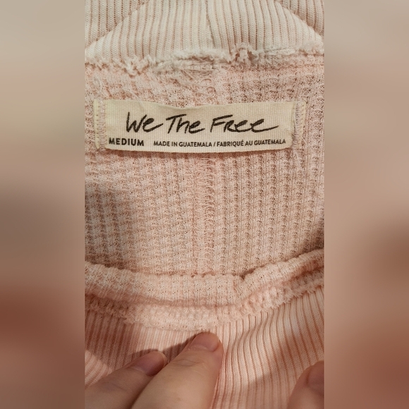 We The Free Close to You Top Womens Medium Light Peach Waffle Knit Lounge - Picture 3 of 7